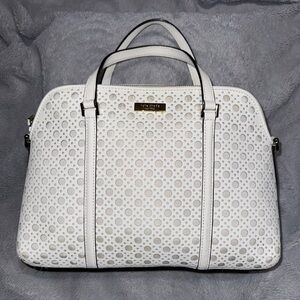 Kate Spade Newbury Lane Handbag, White perforated